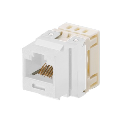 Conector Jack Estilo 110 (de Impacto), Tipo Keystone, Categoría 5e, de 8 Posiciones y 8 Cables, Color Blanco