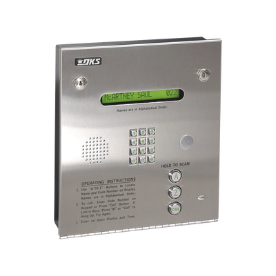 Control de acceso / Gabinete empotrable / 2 puertas / 3000 números telefónicos / 11 dígitos / Directorio en pantalla / Lineas A/D