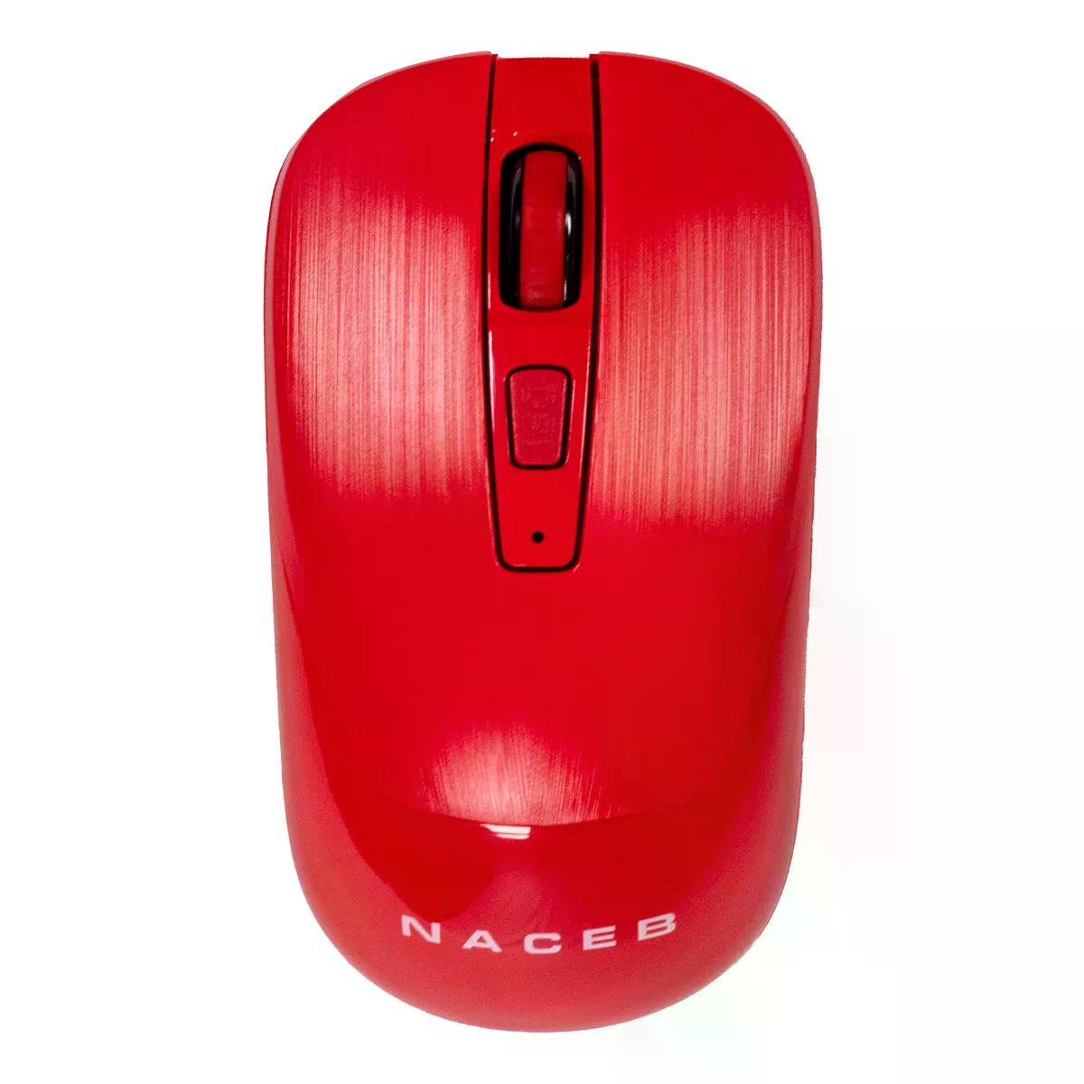 MOUSE NACEB NA 0137R INALAMBRICO OPTICO 1.600DPI RF INALAMBRICO ROJO
