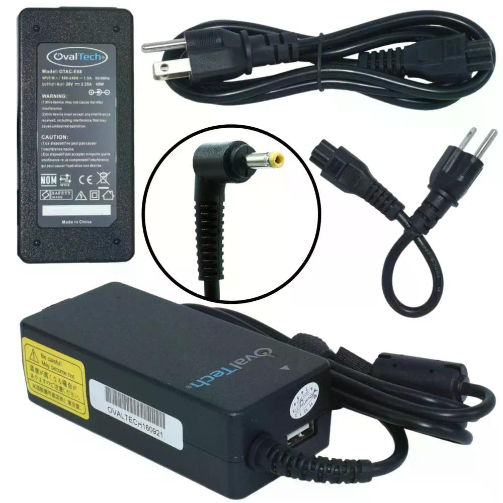 CARGADOR PARA LAPTOP OVALTECH OTAC E68 PUNTA DE 4.0 X 1.7 MM 1 PUERTO USB NEGRO