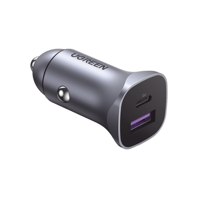 Cargador de Auto 30W | 2 Puertos USB-A y USB-C | Carga Rápida | Compatible con Vehículos de 12 y 24 VCD | PD3.0, QC4.0, SCP, PPS | Indicador Led | Diseño Compacto | Chip Inteligente | Caja de Aluminio