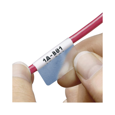 Hojas con 2500 Etiquetas Auto-Laminadas para Impresora Láser/Inyección de Tinta, para Cables de 3 a 7.1 mm (0.12 a 0.28 pulgadas) de Diámetro (12 - 10 AWG), Color Blanco