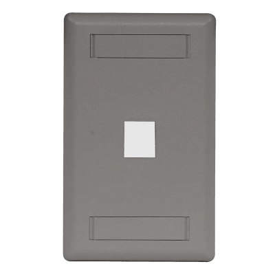 PLACA D/MONTAJE A PARED P/JACK 1 PUERTO C/BLANCO.