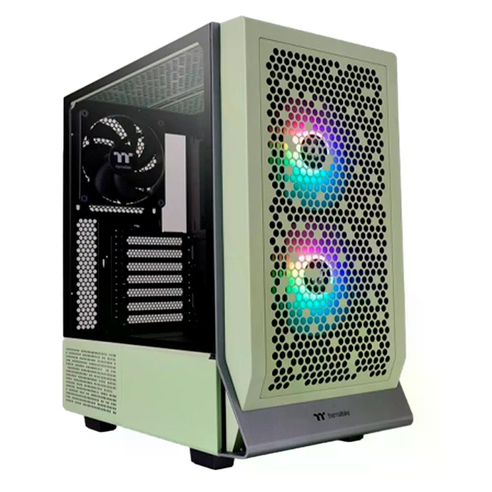 GABINETE THERMALTAKE CERES 300 TG ARGB MATCHA GREEN MIDI-TOWER ATX EATX MICRO-ATX MINI-ITX USB 3.0 SIN FUENTE 3 VENTILADORES INSTALADOS VERDE