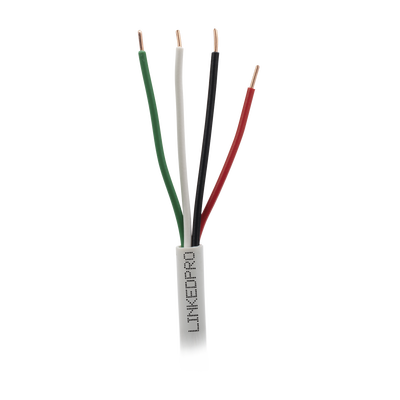 Bobina de Cable 305 Metros (1000 Pies): 4 x 22 AWG, Color Blanco, CM, Para Sistemas de Seguridad y Alarmas