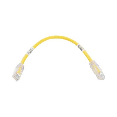 Cable de Parcheo TX6, UTP Cat6, 24 AWG, CM, Color Amarillo, 0.3 Metros (1 Pie)