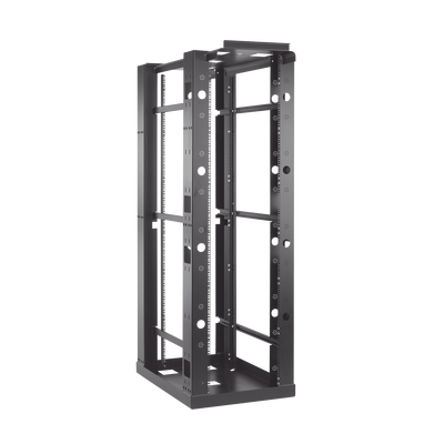 Rack de 4 Postes Sísmico, Estándar de 19 in, Rieles Con Orificio Para Tuerca Enjaulada, Fabricado en Acero, 45 Unidades de Rack, Color Negro