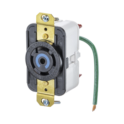 Receptáculo de Media Vuelta Industrial 30 A 120/208 V CA/ Nema L21-30R /Color Negro