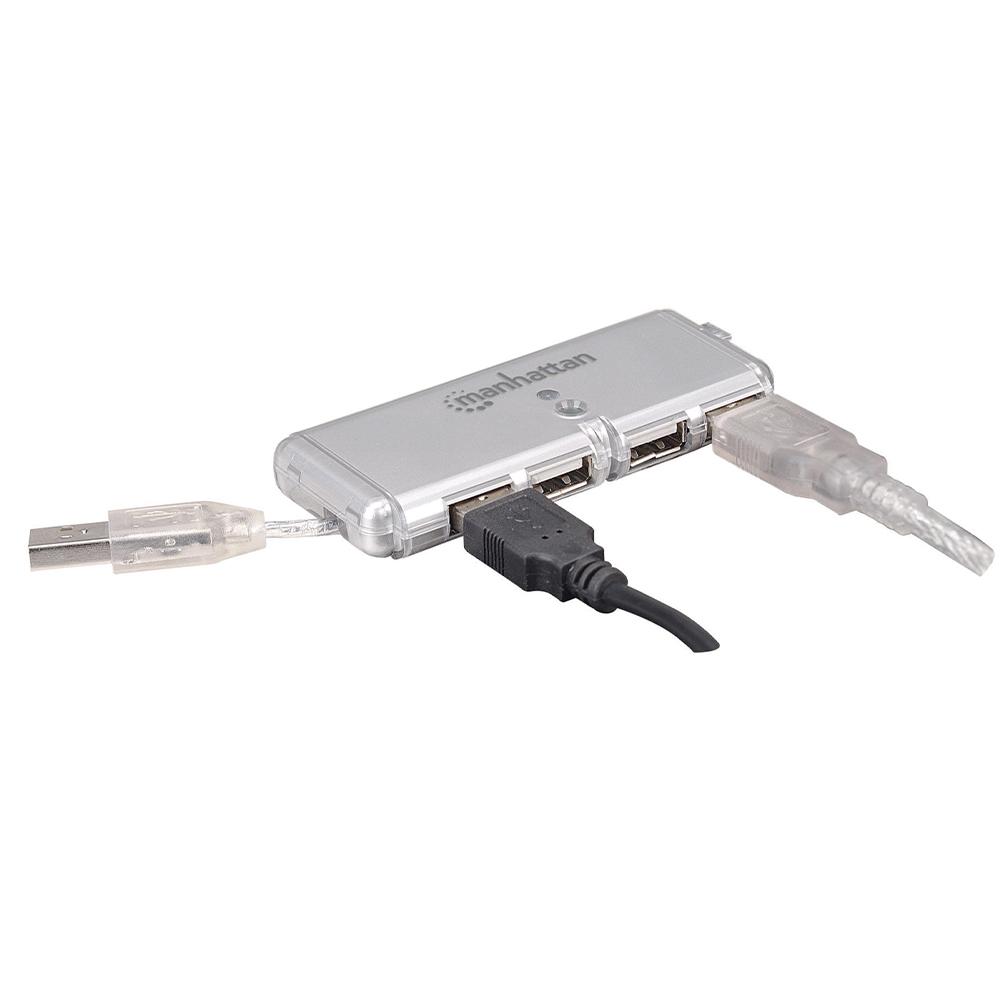 CONCENTRADOR HUB MANHATTAN USB V2.0  4 PTOS MINI SIN FUENTE 160599