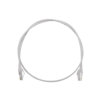 Patch Cord MC6 Modular Cat6 UTP, CM/LS0H, 0.91 Metros (3 Pies), Color Blanco, Diámetro Reducido (28AWG)