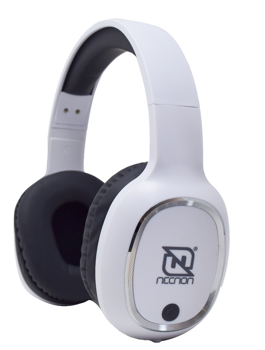 DIADEMA NECNON CON MICROFONO NBH 04 PRO BLUETOOTH INALAMBRICO BLANCO PLATA