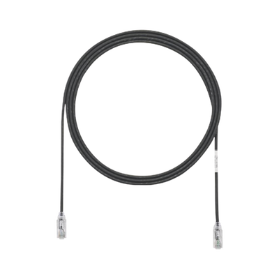 Cable de Parcheo TX6, UTP Cat6, Diámetro Reducido (28AWG), Color Negro, 2.44 Metros (8 Pies)