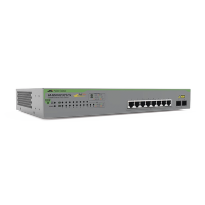 Switch PoE+ Gigabit WebSmart de 10 puertos 10/100/1000 Mbps (2 x Combo) + 2 puertos gigabit SFP (Combo), 75 W