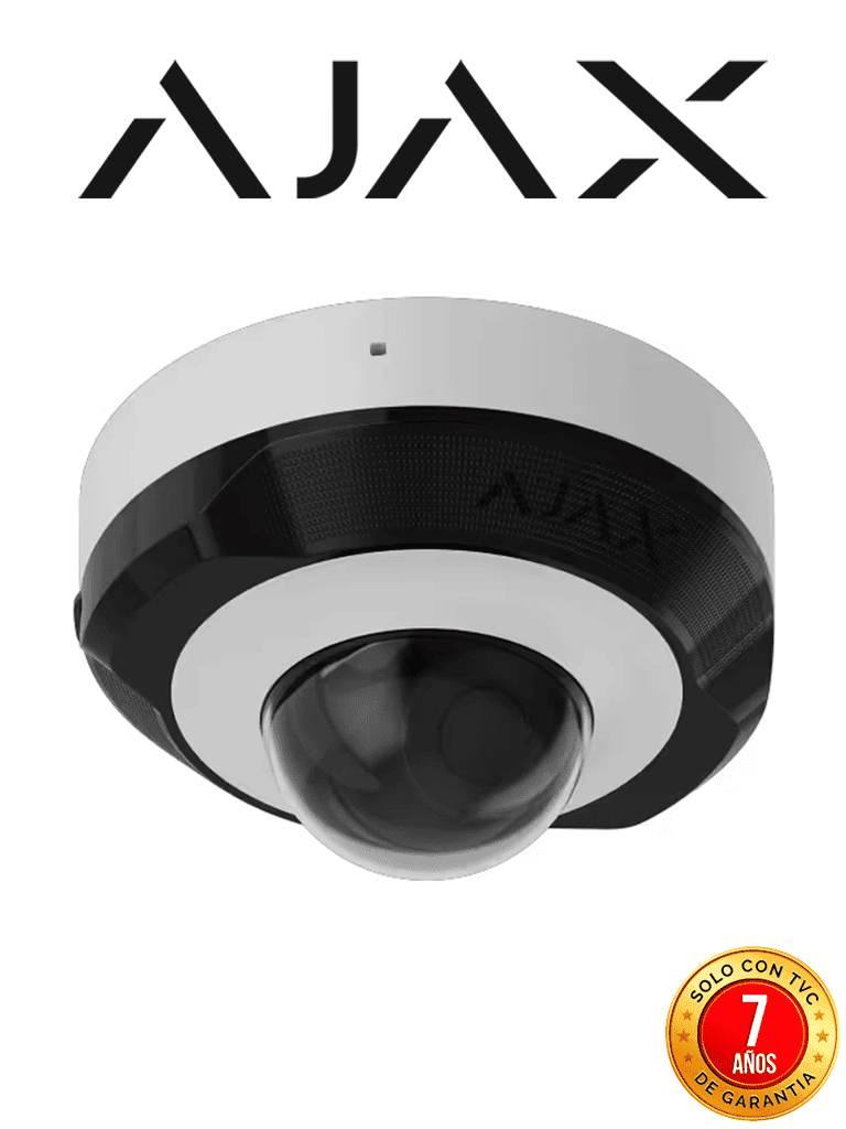 Ajax DomeCam Mini (5 Mp/2.8 mm) - Camara IP Domo  5 Megapixeles con IA y Micrófono/ H.265/ 25 Fps/ Lente de 2.8mm/ Angulo de 100°-110°/ IR DE 30 Mts/ IP65/ PoE/ WDR/HDR. Color Blanco