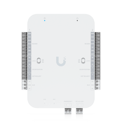 Retrofit Hub de Control de Acceso Alimentado por DC para Lectores Wiegand y OSDP, Control de Entrada y Salida para hasta 2 Puertas