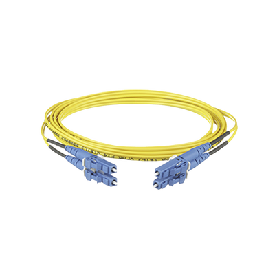 Jumper de Fibra Optica Monomodo 9/125 OS2, LC-LC Duplex, OFNR (Riser), Color Amarillo, 4 Metros (13.12 Pies)