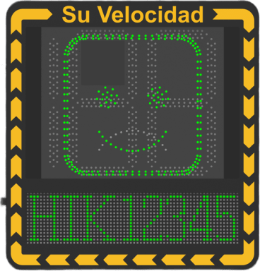 Radar de Velocidad/ Pantalla LED / Detección de Velocidad en Tiempo Real / Rango de Detección de 100 m / Hasta 32 Objetivos Detectados / IP66 / Compatible con Wi-Fi y Ethernet