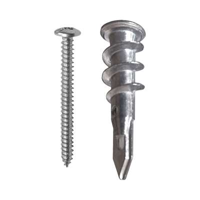 Taquete Métalico TPD Zinc con tornillo 8 x 1 1/4", Ideal para Uso con carteles publicitarios, Electrodomésticos