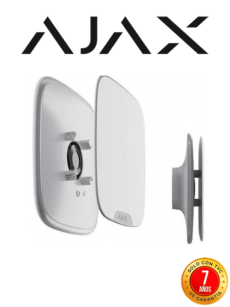 Ajax StreetSiren DoubleDeck + Brandplate - Paquete que Incluye la Sirena inalámbrica para exteriores StreetSiren DoubleDeck color blanco y la Brandplate, placa frontal personalizable en color blanco
