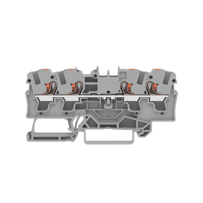 Borna de Paso / 4 Conductores / Push-in CAGE CLAMP® / 4 mm² / 32 A / 800 V / Carril DIN / ATEX IECEx / Prueba Ø4 mm