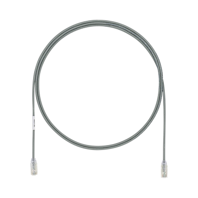 Cable de Parcheo UTP Cat6A, CM/LSZH, Diámetro Reducido (28AWG), Color Gris, 2.44 Metros (8 Pies)