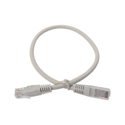 Cable de Parcheo UTP Cruzado Cat6 0.4 Metros (1.31 Pies) - Gris