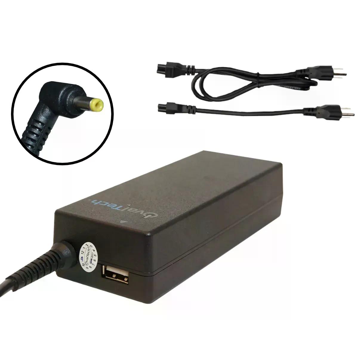 CARGADOR PARA LAPTOP OVALTECH OTAC E67 PUNTA DE 4.0 X 1.7 MM NEGRO