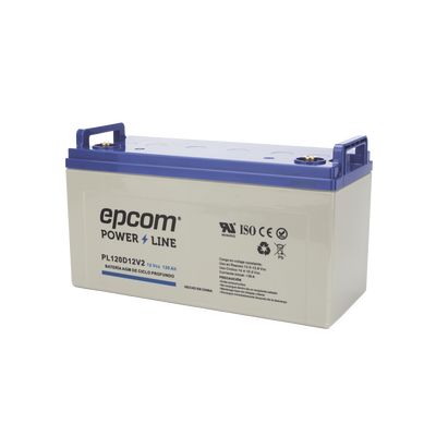 Batería 12 Vcc / 120 Ah / UL / Tecnología AGM-VRLA / CICLO PROFUNDO / Para uso en aplicaciones fotovoltaicas y de emergencia  / Terminales T4