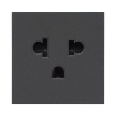 Módulo para Tomacorriente Euroamericano / Color Grafito / 45x45 mm (1.77 x 1.77 Pulgadas) / Compatible con Torres y Cajas para Escritorio de la Marca Simon