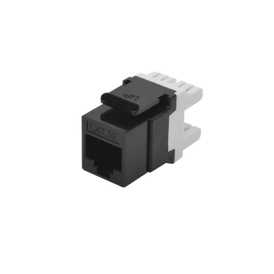 Módulo Jack Keystone Cat5e con Terminación en Ángulo 180 - Color Negro