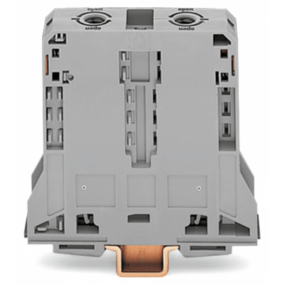 Borna de Paso para Corrientes Elevadas, 95 mm², POWER CAGE CLAMP, 2 Puntos de Conexión, 232 A, 1000 V, Montaje Carril DIN 35x15, Gris