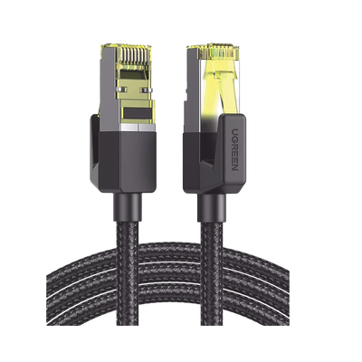 Cable Ethernet Cat7 CLASS F/FTP Redondo con Malla de Nylon 1 Metro (3.28 Pies)