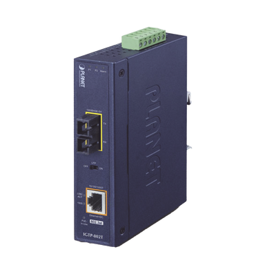Convertidor de medios industrial PoE+ 1000BASE-SX a 10/100/1000BASE-T 802.3at (SC,MM) -550 m