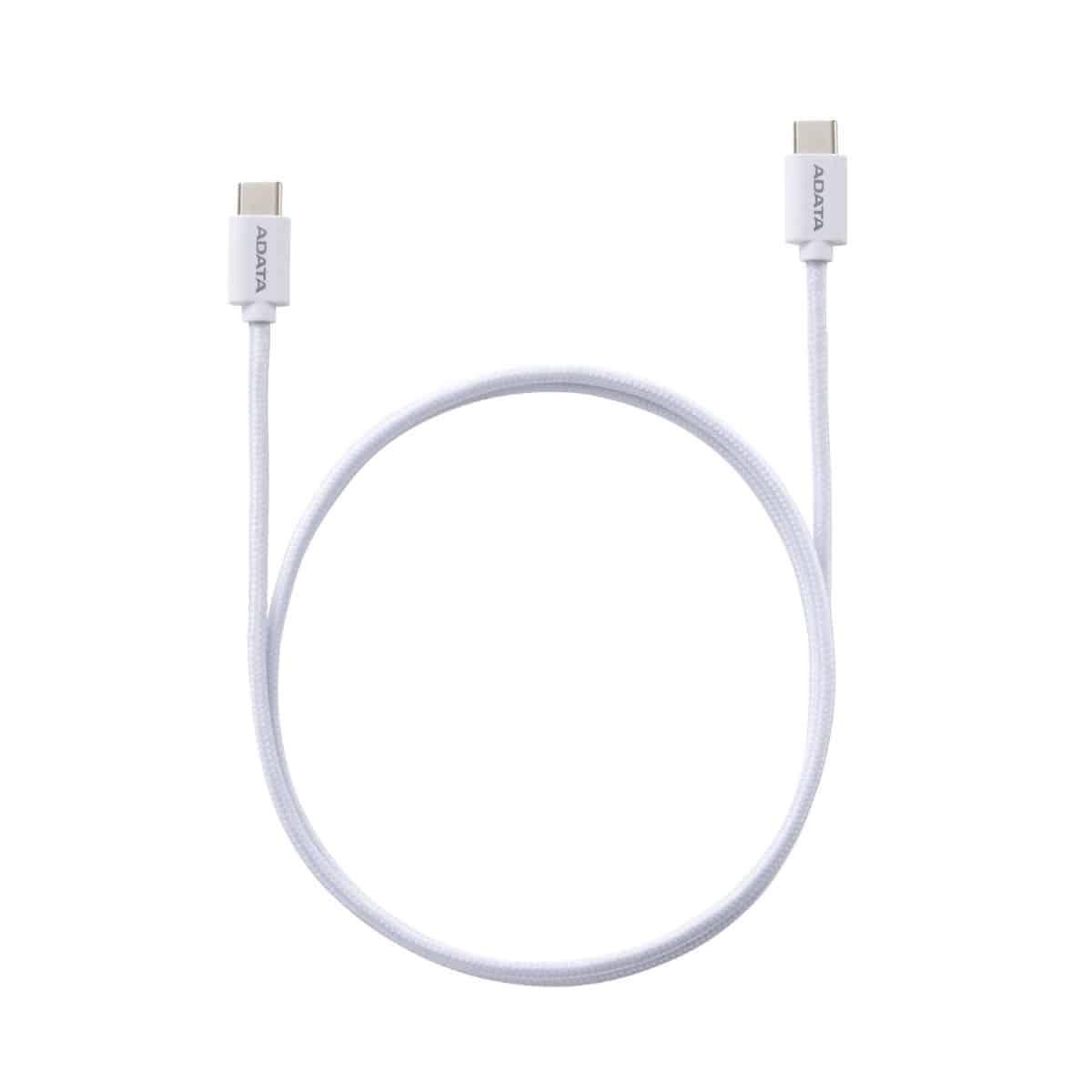 CABLE ADATA USB-C A USB-C CARGA RAPIDA SOPORTA PD3.0 Y QC3.0 (CACC-100PN-WH)