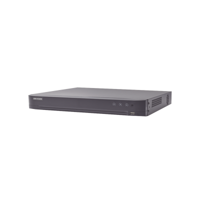 DVR 8 Canales TURBOHD + 8 Canales IP / 8 Megapixel (4K) / Audio de dos vías por Coaxitron / ACUSENSE / Reconocimiento Facial / 1 Bahía de Disco Duro / Salida de Video en 4K / H.265+