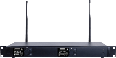 Receptor Inalámbrico Dual Canal Digital U-Band | 4 Bandas de Frecuencia (470-830 MHz) | Transmisión Digital pi/4-DQPSK | Pantalla TFT-LCD 2.2" | Anti-Interferencia con ID Code Pilot | Salidas Balanceadas y Desbalanceadas | Ecualizacion