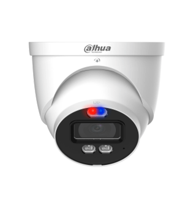 Dahua HAC-ME1239HN-A-PV - Cámara Domo TiOC de 2 Megapixeles/ Disuasion Activa Luz Roja y Azul/ Lente de 3.6 mm/ Super Adapt/ Microfono y Altavoz Integrados/ 40 Metros de Iluminación (IR y Cálida)/ Metalica/ IP67/ - Imagen 3