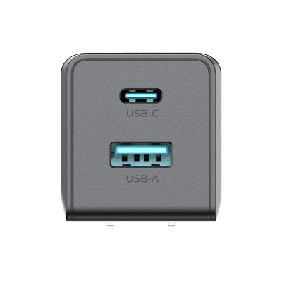 Cargador PRO USB-A / USB-C a C / Tecnología GaN (Nitruro de Galio / Fast-Charging / Potencia 60W / Velocidad Transferencia 480 Mbps / Material Silicona No Tóxica / Conector Aluminio Anodizado