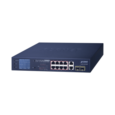 Switch No Administrable 8 Puertos Gigabit con Modo Extender a 250 m,  2 Puertos Uplink 10/100/1000 Mbps, 2 Puertos SFP