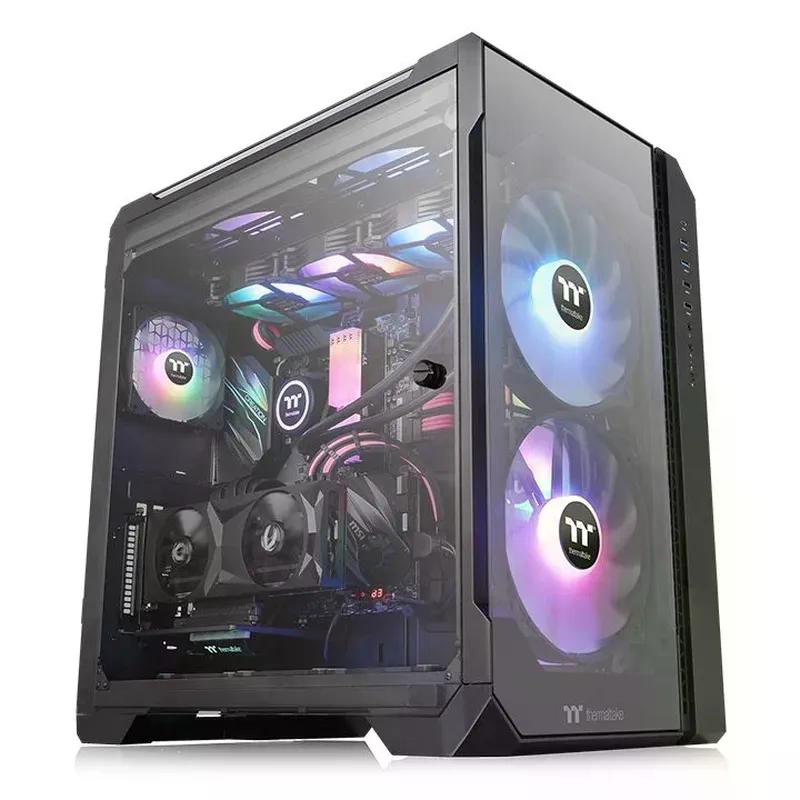 GABINETE THERMALTAKE VIEW 51 TG ARGB MIDI-TOWER ATX EATX MICRO-ATX MINI-ITX USB 2.0 3.0 SIN FUENTE 3 VENTILADORES INSTALADOS NEGRO