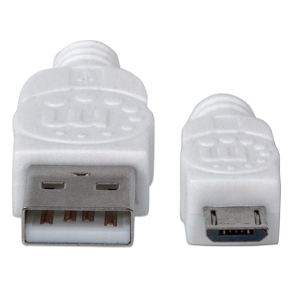 CABLE USB MANHATTAN V2.0 A-MICRO B 1.0M BLANCO 323987