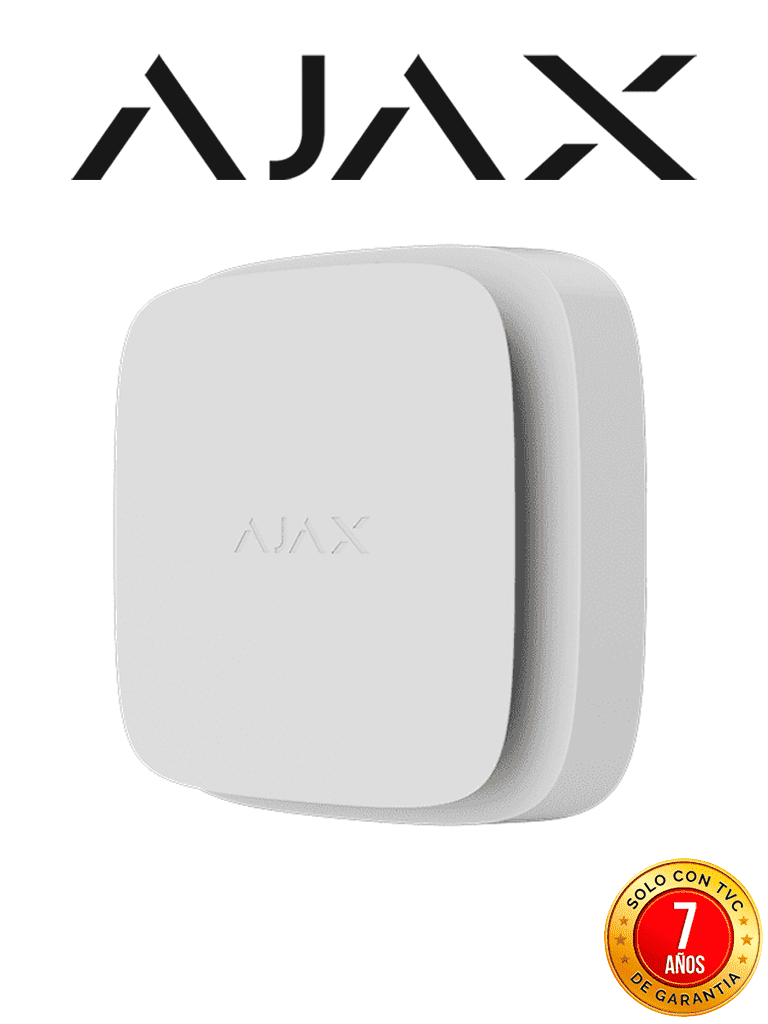 AJAX FireProtect 2 RB (Heat/Smoke/CO) - Detector inalámbrico de incendio con sensores de Calor, Humo y Monóxido de Carbono (CO). Color Blanco