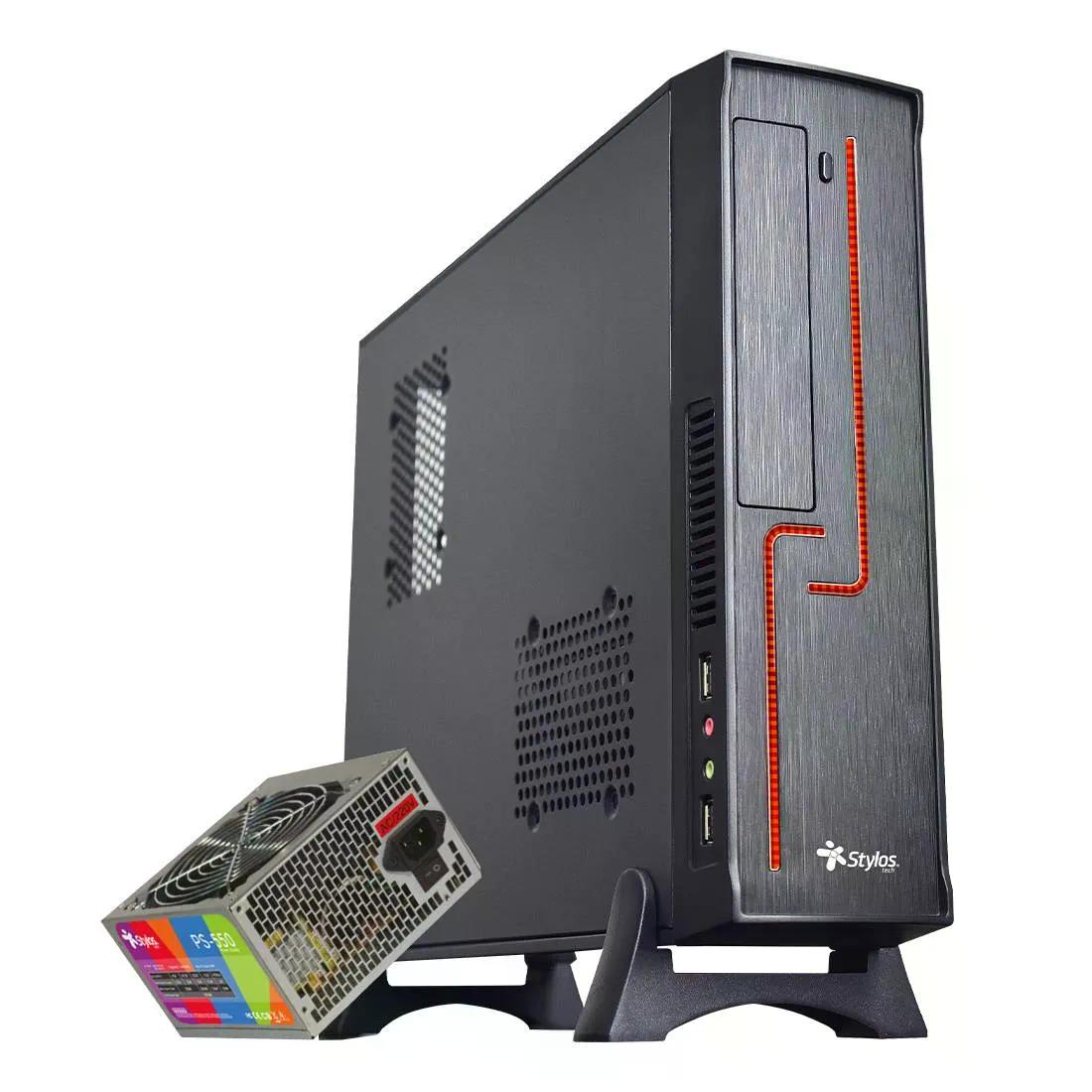 GABINETE STYLOS KEELAN SLIM ITX ROJO 550W (STGAKL1B)