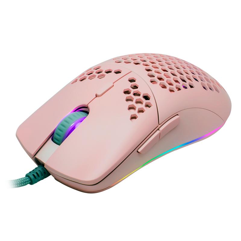 MOUSE GAME FACTOR PIXART 3389 16 KDPI 7BOTONES RGB ROSA MOG601-PK