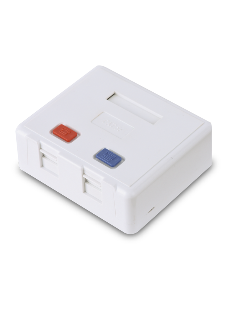 SAXXON A1662 - Caja de montaje en superficie para jack UTP / 2 Puertos / Con etiquetas