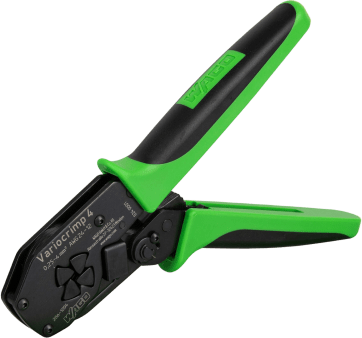 Tenaza de Crimpado / 0.25-4.0 mm² / Para Terminales con y sin Cuello de Plástico / Diseño Ergonómico / Color Verde/Negro