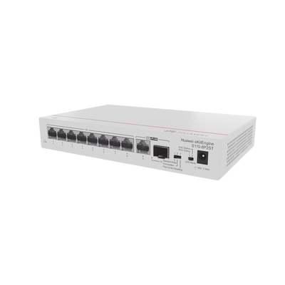 Switch Gigabit No Administrable PoE / 8 puertos 10/100/1000 Mbps (PoE) / 2 Puertos SFP Uplink / 124W