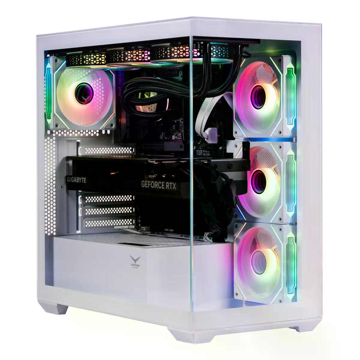 GABINETE NACEB NA 0637B MIDI TOWER ATX MICRO ATX MINI ITX USB 3.0 SIN FUENTE 4 VENTILADORES INSTALADOS BLANCO