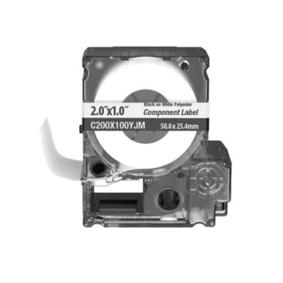 Casete de 140 Etiquetas Adhesivas, Para Identificación de Marcadores de Cable, Rack o Gabinetes, 50.8 x 25.4 mm (2 x 1 Pulgadas), Color Blanco