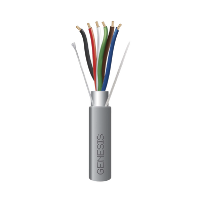 Bobina de 305 Metros (1000 Pies) de Cable  6 x 22 AWG / Blindado / Plenum de Color Gris / Aplicaciones de Audio, Seguridad y Control